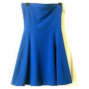 Express medium strapless royal blue dress